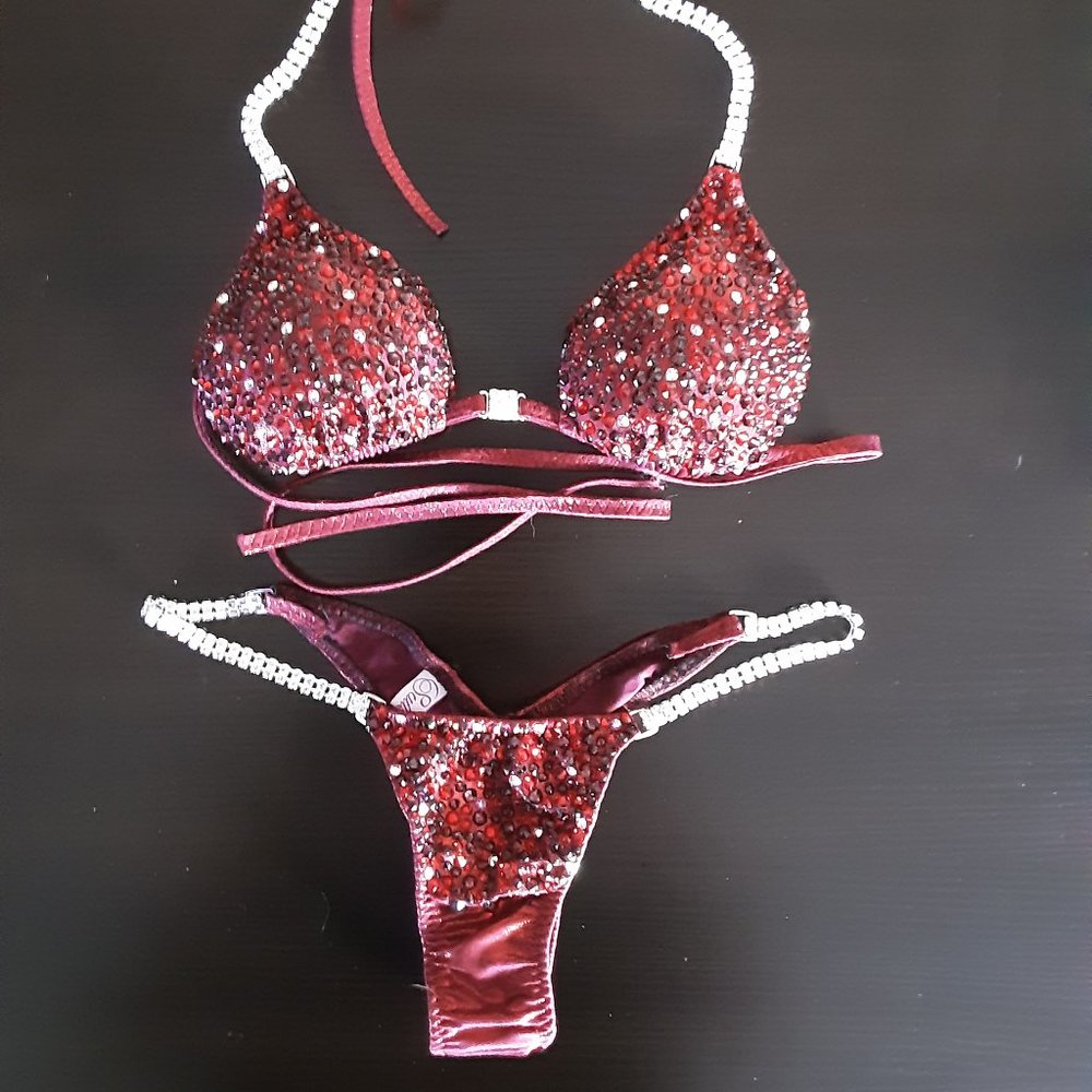 COMPETITION BIKINI SUIT USED "Red Cranberry"